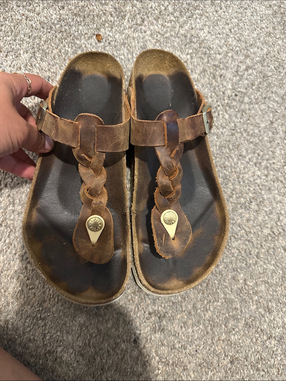 Birkenstock Kids Brown Braided Toe-Post Sandals